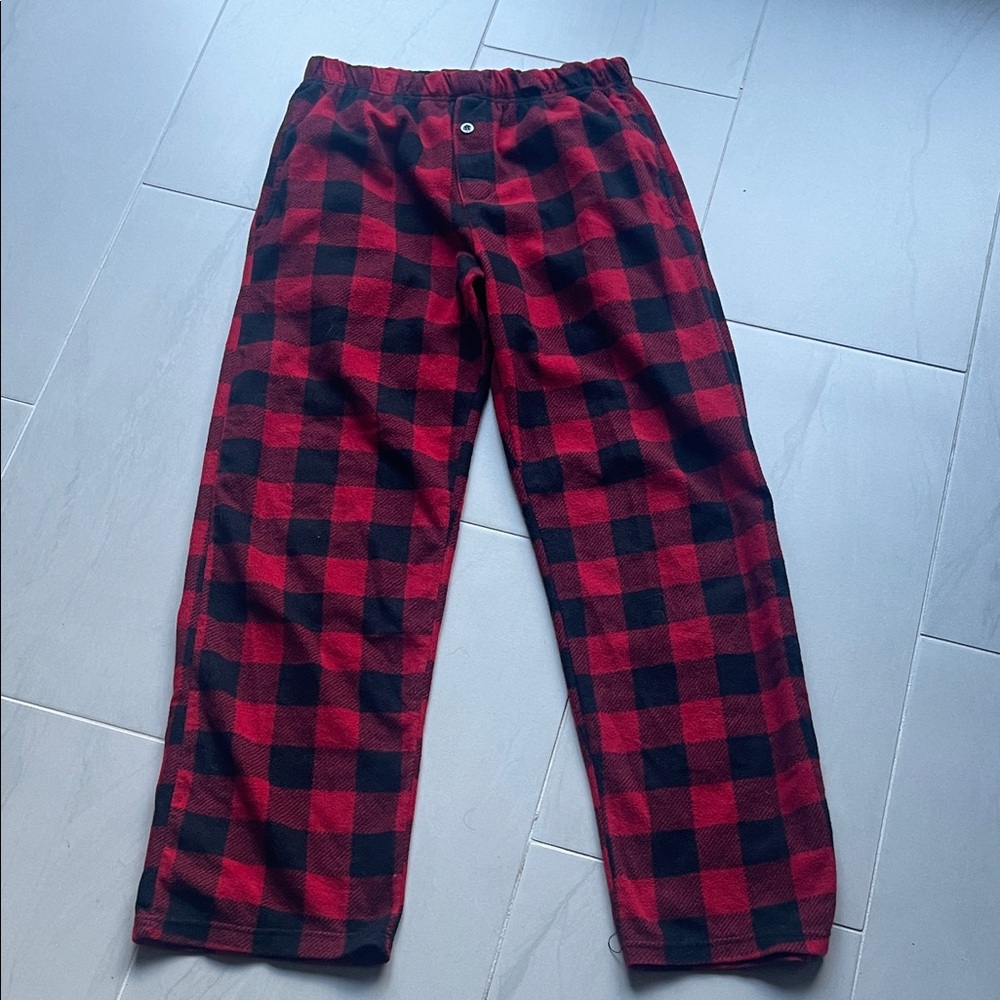 Red and Black Plaid Pajama Pants